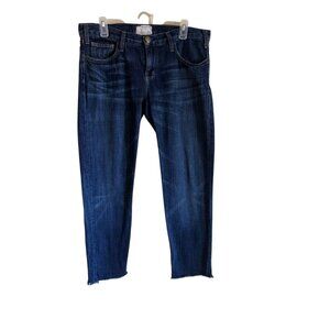 Current/Elliott The Roller Pacific Cropped Cutoff Jean Distressed Blue Size 29